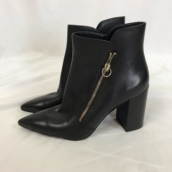 Nine West pointed block heel ankle booties leather - Picture 4 of 10